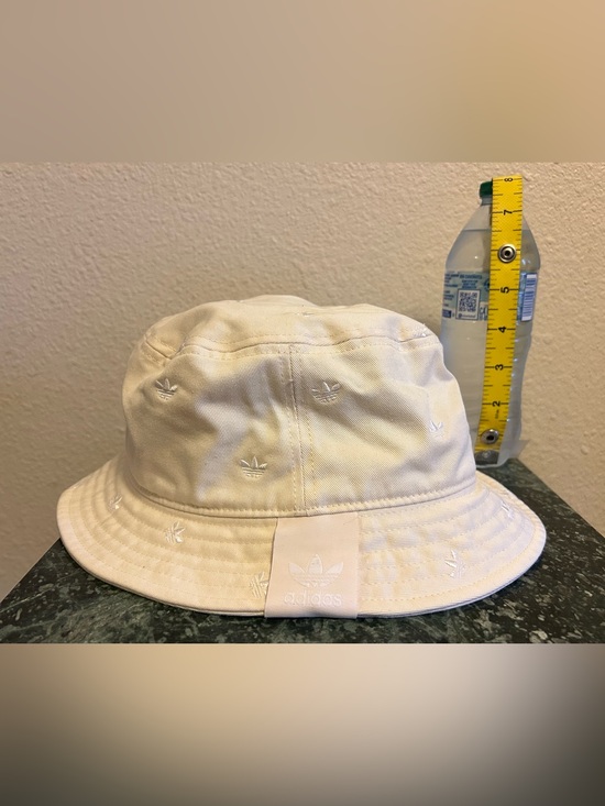 adidas Other - Adidas Cream Embroidered Trefoil Bucket Hat with Patch